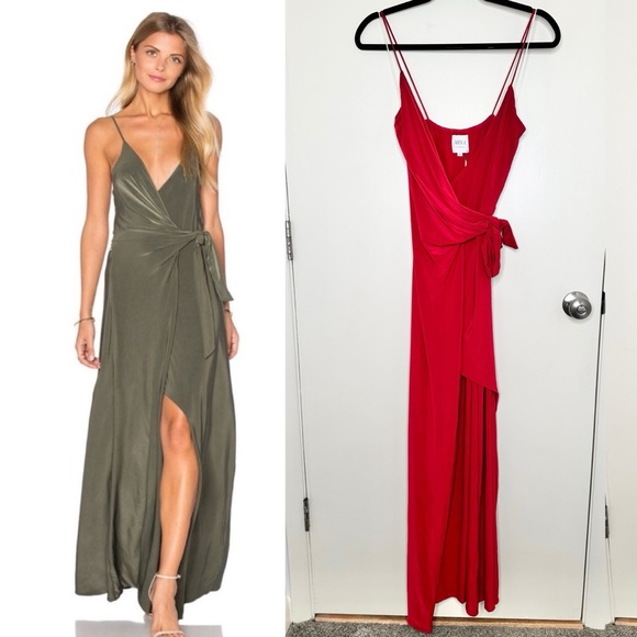 NWT MISA Los Angeles Veronica Wrap Dress in Red - Picture 1 of 10